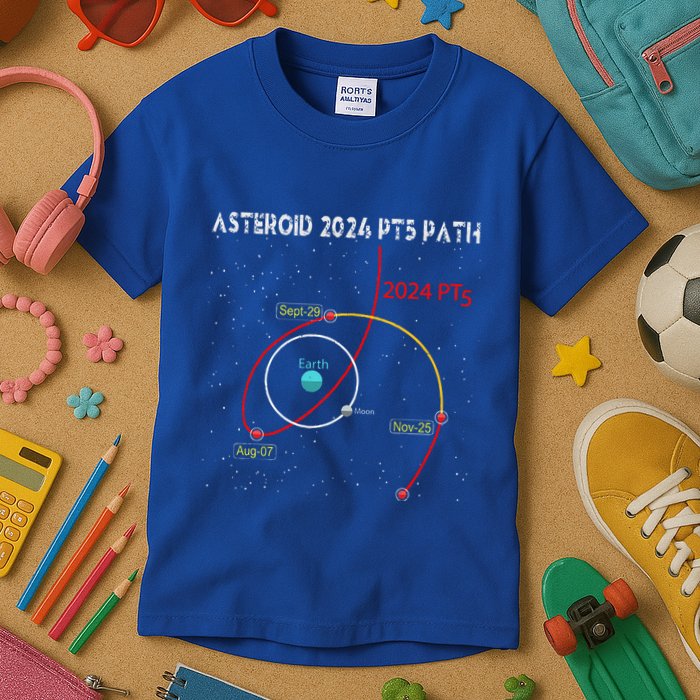 Asteroid 2024 Pt5 Path Mini Moon Dates Space Kids T-Shirt