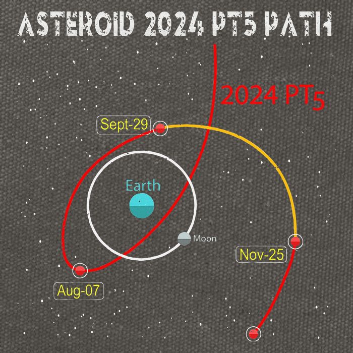 Asteroid 2024 Pt5 Path Mini Moon Dates Space Cotton Canvas Backpack