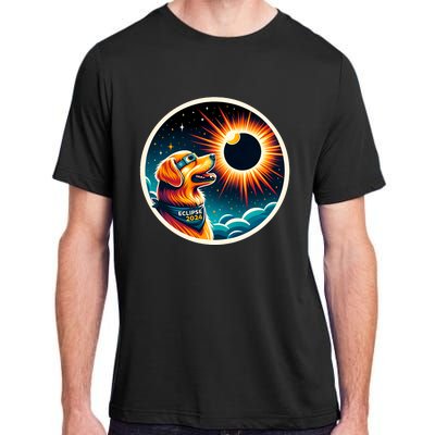 April 2024 Solar Eclipse Dog Wearing Solar Eclipse Glasses Adult ChromaSoft Performance T-Shirt