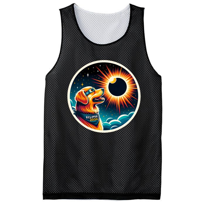 April 2024 Solar Eclipse Dog Wearing Solar Eclipse Glasses Mesh Reversible Basketball Jersey Tank