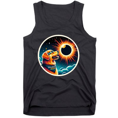 April 2024 Solar Eclipse Dog Wearing Solar Eclipse Glasses Tank Top