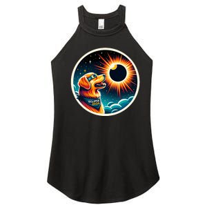 April 2024 Solar Eclipse Dog Wearing Solar Eclipse Glasses Women’s Perfect Tri Rocker Tank