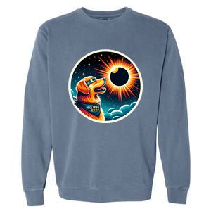 April 2024 Solar Eclipse Dog Wearing Solar Eclipse Glasses Garment-Dyed Sweatshirt