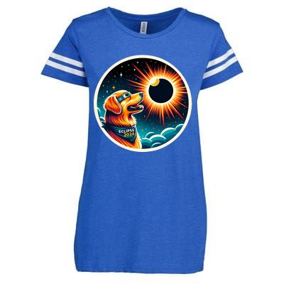 April 2024 Solar Eclipse Dog Wearing Solar Eclipse Glasses Enza Ladies Jersey Football T-Shirt