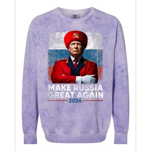 Antitrump 2024 Traitor Trump Make Russia Great Again Colorblast Crewneck Sweatshirt