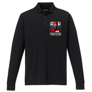 Antitrump 2024 Traitor Trump Make Russia Great Again Performance Long Sleeve Polo