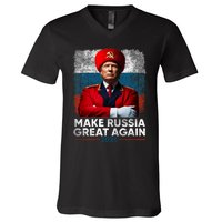 Antitrump 2024 Traitor Trump Make Russia Great Again V-Neck T-Shirt