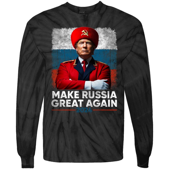 Antitrump 2024 Traitor Trump Make Russia Great Again Tie-Dye Long Sleeve Shirt