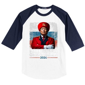 Antitrump 2024 Traitor Trump Make Russia Great Again Baseball Sleeve Shirt