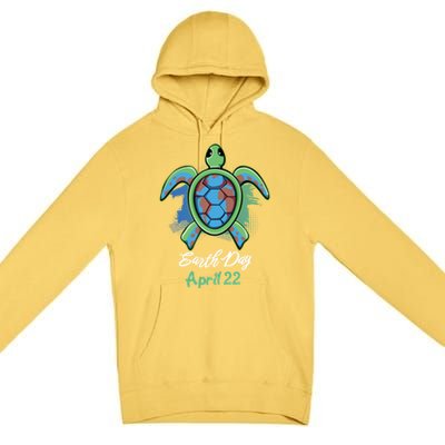 April 22 Water Cute Turtle Sea World Planet Hour Day Earth Cute Gift Premium Pullover Hoodie