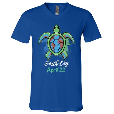 April 22 Water Cute Turtle Sea World Planet Hour Day Earth Cute Gift V-Neck T-Shirt