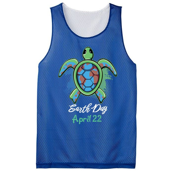 April 22 Water Cute Turtle Sea World Planet Hour Day Earth Cute Gift Mesh Reversible Basketball Jersey Tank