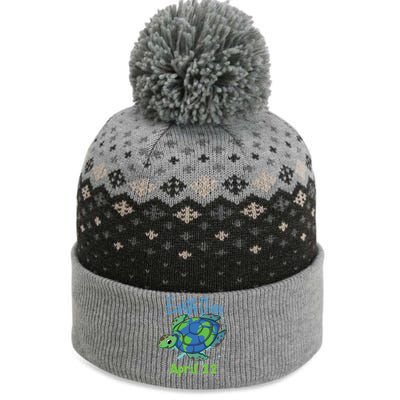 April 22 Water Turtle Sea World Planet Hour Day Earth Gift The Baniff Cuffed Pom Beanie