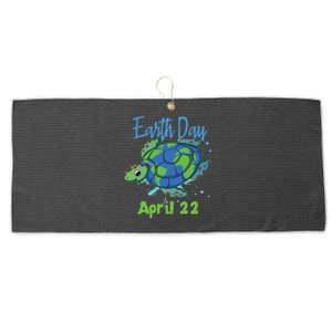 April 22 Water Turtle Sea World Planet Hour Day Earth Gift Large Microfiber Waffle Golf Towel