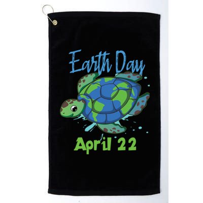 April 22 Water Turtle Sea World Planet Hour Day Earth Gift Platinum Collection Golf Towel