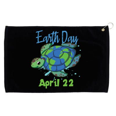 April 22 Water Turtle Sea World Planet Hour Day Earth Gift Grommeted Golf Towel