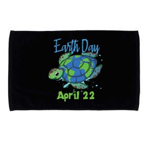 April 22 Water Turtle Sea World Planet Hour Day Earth Gift Microfiber Hand Towel