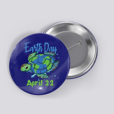 April 22 Water Turtle Sea World Planet Hour Day Earth Gift Button