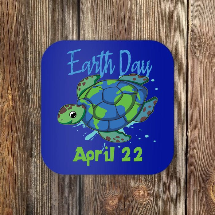 April 22 Water Turtle Sea World Planet Hour Day Earth Gift Coaster