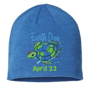 April 22 Water Turtle Sea World Planet Hour Day Earth Gift Sustainable Beanie