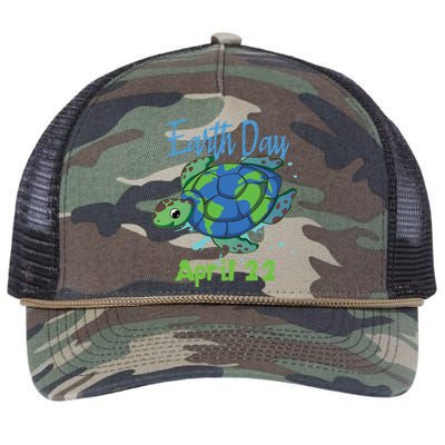 April 22 Water Turtle Sea World Planet Hour Day Earth Gift Retro Rope Trucker Hat Cap