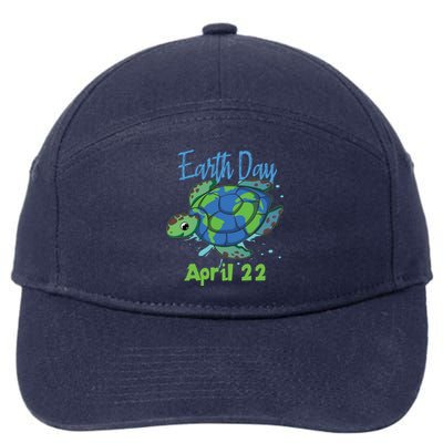 April 22 Water Turtle Sea World Planet Hour Day Earth Gift 7-Panel Snapback Hat