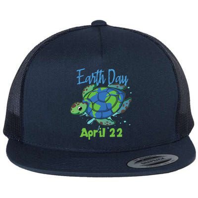 April 22 Water Turtle Sea World Planet Hour Day Earth Gift Flat Bill Trucker Hat