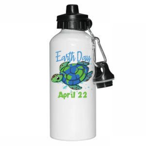 April 22 Water Turtle Sea World Planet Hour Day Earth Gift Aluminum Water Bottle