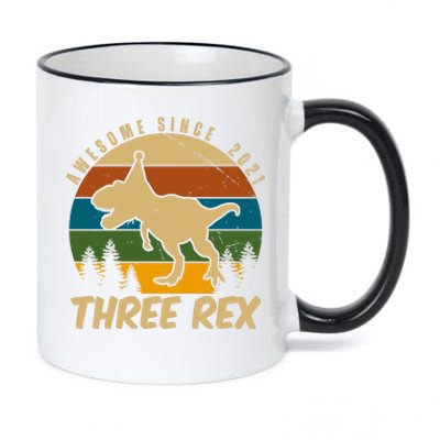 Awesome 3rd Birthday Dinosaur Gift 11oz Black Color Changing Mug