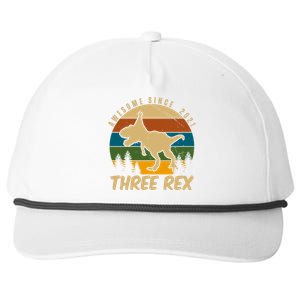 Awesome 3rd Birthday Dinosaur Gift Snapback Five-Panel Rope Hat