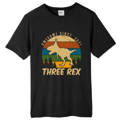 Awesome 3rd Birthday Dinosaur Gift Tall Fusion ChromaSoft Performance T-Shirt