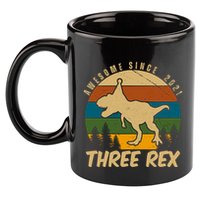 Awesome 3rd Birthday Dinosaur Gift 11oz C Handle Ceramic Mug