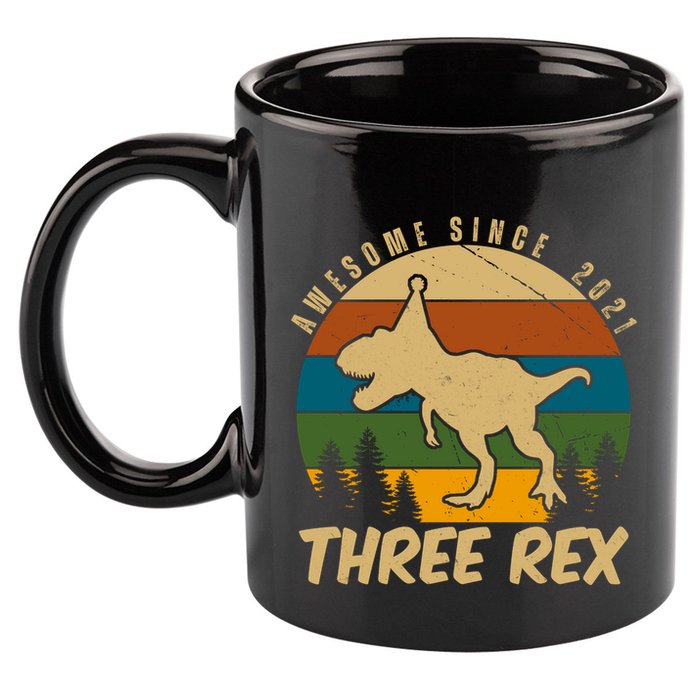 Awesome 3rd Birthday Dinosaur Gift 11oz C Handle Ceramic Mug