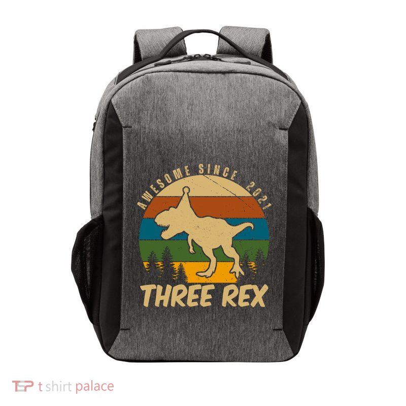 Awesome 3rd Birthday Dinosaur Gift Vector Backpack