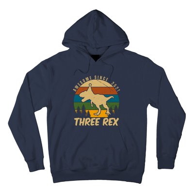 Awesome 3rd Birthday Dinosaur Gift Hoodie