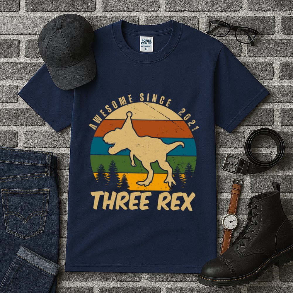 Awesome 3rd Birthday Dinosaur Gift Tall T-Shirt