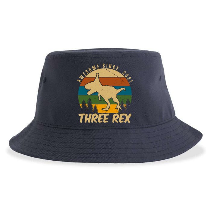 Awesome 3rd Birthday Dinosaur Gift Sustainable Bucket Hat