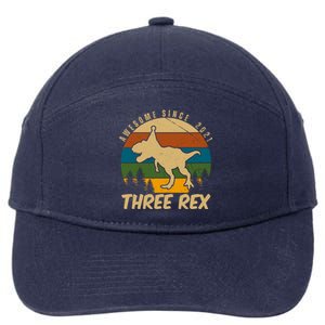 Awesome 3rd Birthday Dinosaur Gift 7-Panel Snapback Hat