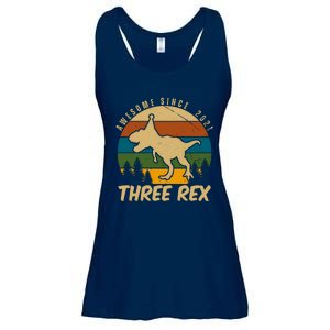 Awesome 3rd Birthday Dinosaur Gift Ladies Essential Flowy Tank