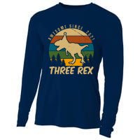 Awesome 3rd Birthday Dinosaur Gift Cooling Performance Long Sleeve Crew