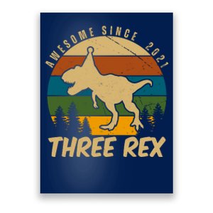 Awesome 3rd Birthday Dinosaur Gift Poster