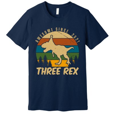 Awesome 3rd Birthday Dinosaur Gift Premium T-Shirt