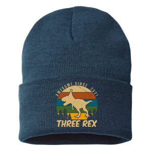 Awesome 3rd Birthday Dinosaur Gift Sustainable Knit Beanie