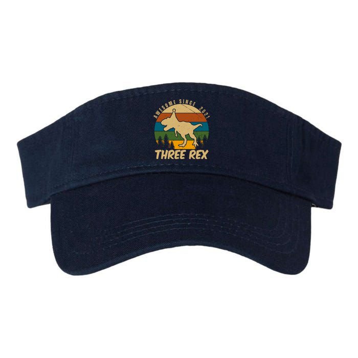 Awesome 3rd Birthday Dinosaur Gift Valucap Bio-Washed Visor