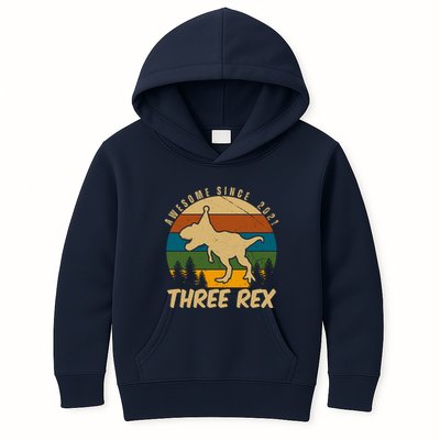 Awesome 3rd Birthday Dinosaur Gift Kids Hoodie