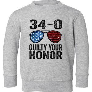 All 34 Felony Counts Anti Trump Political Statement Toddler Sweatshirt