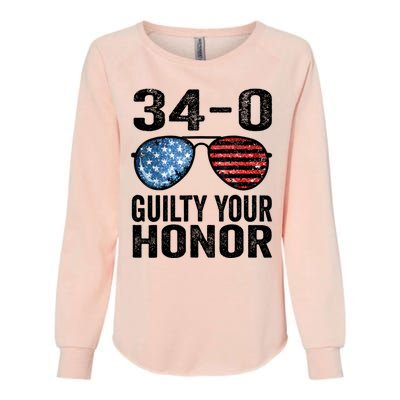 All 34 Felony Counts Anti Trump Political Statement Womens California Wash Sweatshirt