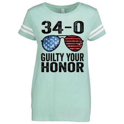 All 34 Felony Counts Anti Trump Political Statement Enza Ladies Jersey Football T-Shirt