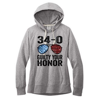 All 34 Felony Counts Anti Trump Political Statement Women's Fleece Hoodie