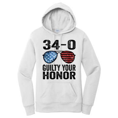 All 34 Felony Counts Anti Trump Political Statement Women's Pullover Hoodie